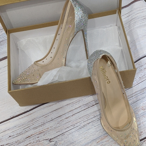 Rhinestone studded stiletto high heels - Picture 8 of 8